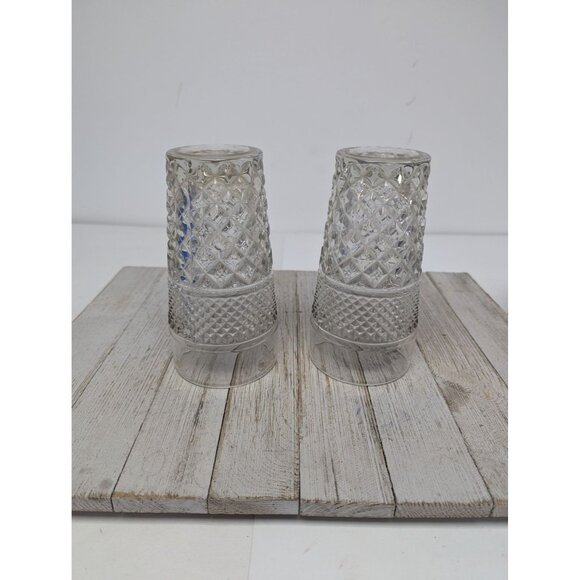 Anchor Hocking Wexford Set 2 Diamond Point Tumblers 6 1/2" Drinking Glasses - Picture 5 of 5